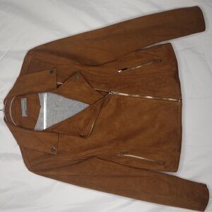 Bagatelle Camel Brown Faux Leather Jacket Women's L